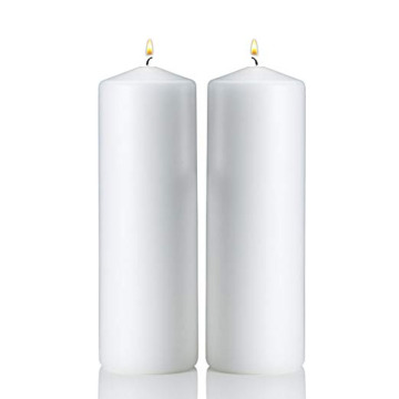 Long Burn Time Tall Unscented white Pillar Candles