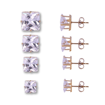 Clear cubic zirconia stud earrings