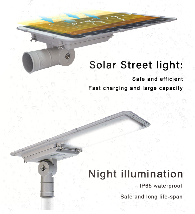 KCD High Brightness IP66 Waterproof Lithium Battery Powered Led Solar Street Light 400W