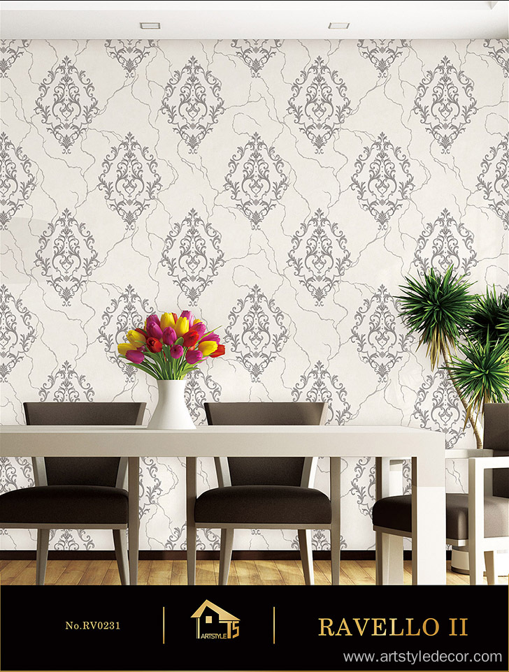 Modern Design Soundproof Damask Wallpaper