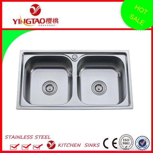 one piece double bowl kitchen sinks with strainer,custom made kitchen sink overflow