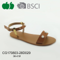 Μόδα Όμορφες Γυναίκες Φτηνές Flat Pu Sandals