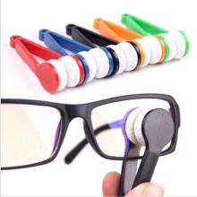 Portable Eyeglass Cleaner Brush with Microfiber Cloth for Glasses and Spectacles