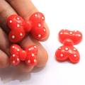 Lovely Red Bowknot Shaped Flatback Resin Cabochon 100 sztuk / worek Handmade Craft Decoration Toy Decor Beads