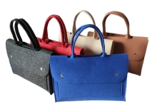 Men's Leather-Trimmed Felt Tote Bag