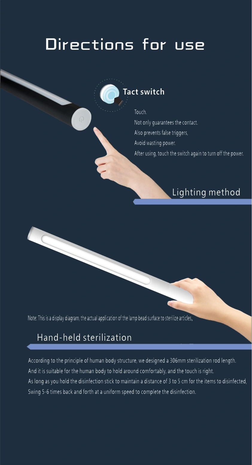 UV Light Portable Handheld Disinfection Lamp Household Small Germicidal Sterilizer Disinfection Lamp