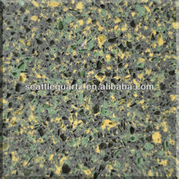 New green quartz stone, artificial stone kitchen top, slab