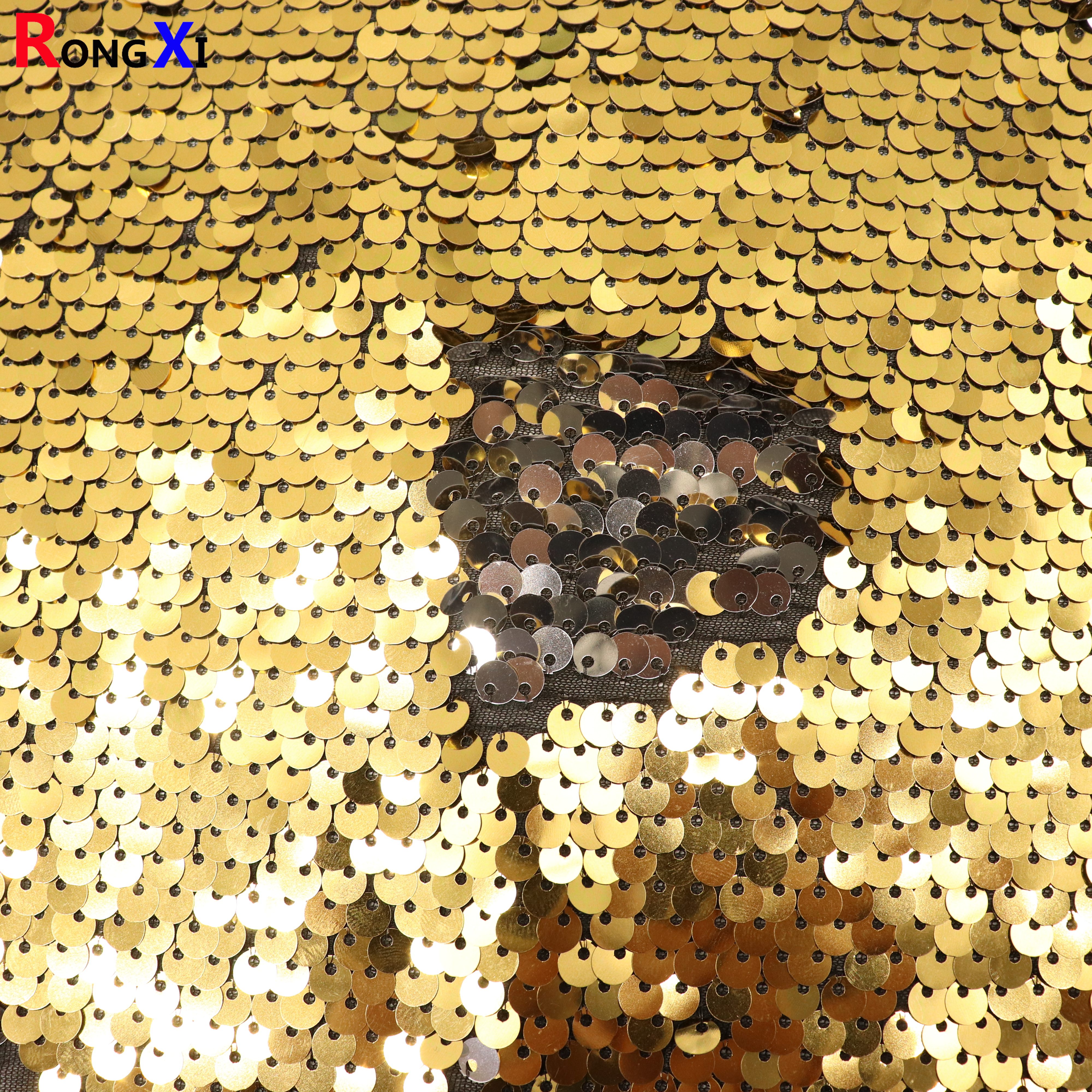 RXF1300 6mm Hot Selling Large Sequin Fabric Green With Low Price