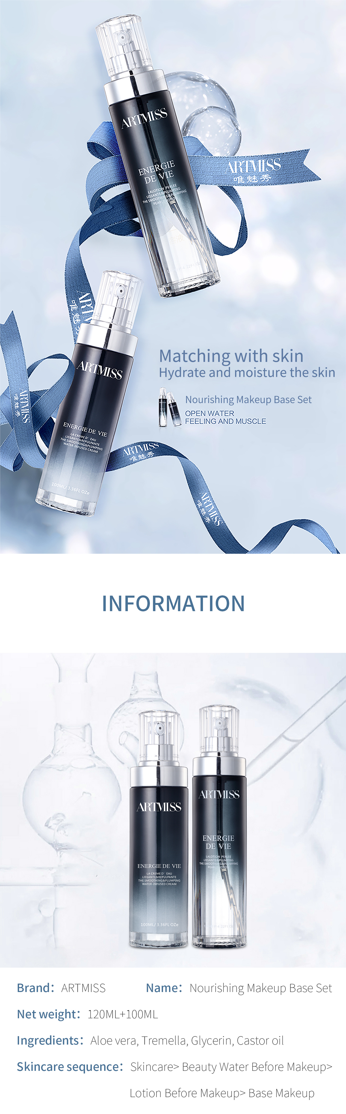 Loción tonificante hidratante nutritiva para el cuidado de la piel Nourishing Moisturizing Skin Care Face Toner Lotion