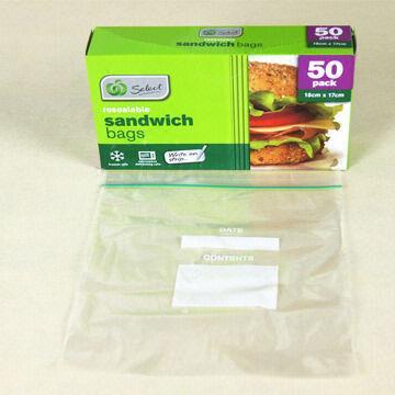 Ziploc food/freezer bag, made of LDPE