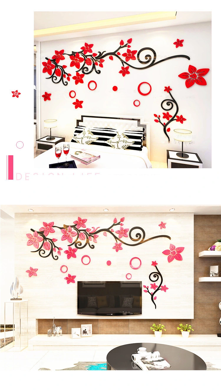 3D Acrylic Wall Stickers for Home Wedding Decoration