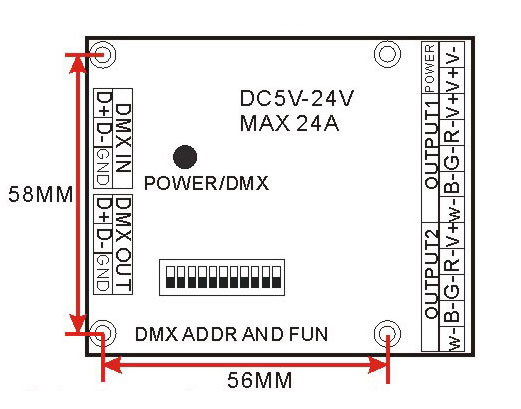 Common Anode CMOS Drain-open Output Dmx 512 Led Light Decoder Dmx 8 Channels Controller DC5-24V Remote Control 8ch Decoder DC