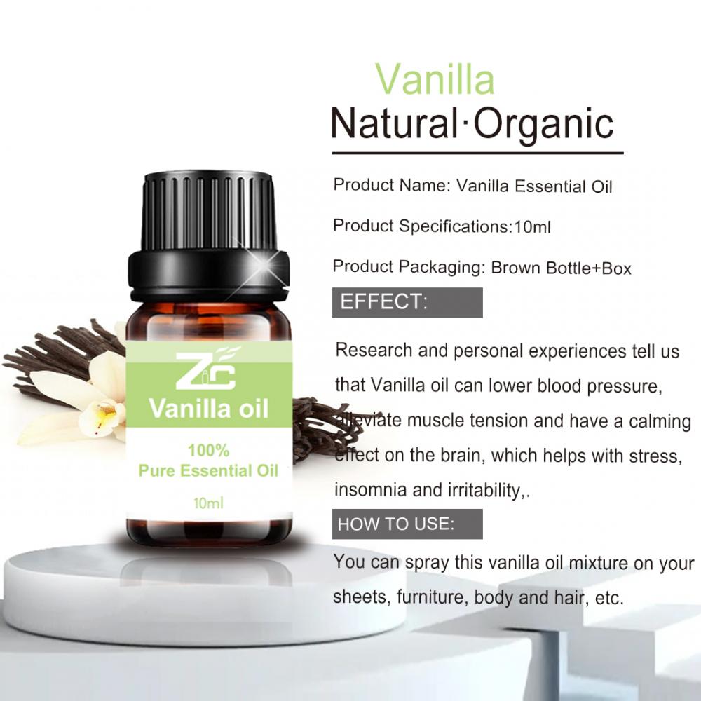 Huile de vanille de qualité thérapeutique pure essentielle pour le diffuseur