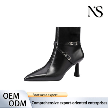 Black Pointed-Toe Ankle Boots