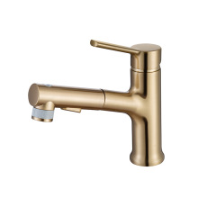 360 degree turn pull out brass sink faucet
