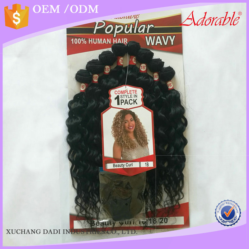 Adorable hair animal mix human hair,synthetic hair Spanish wave 8pcs/lot with free closure,human hair mixed synthetic fiber hair