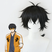 40cm Black Togame Jo Cosplay Wigs for Men - Wind Breaker