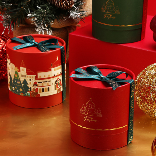 Custom Printed Christmas Paper Tube Gift Box