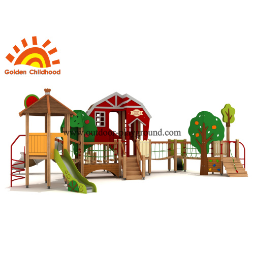 Peralatan Playground Merah Playhouse Luar Untuk Dijual