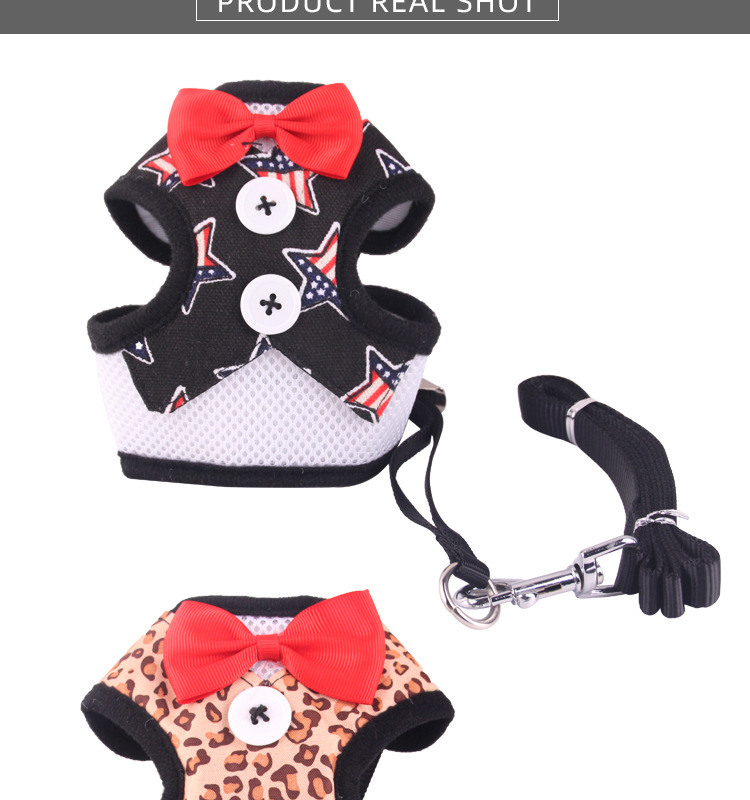 Pet Leash Dog Chest Strap Pet Vest Evening Dress Butterfly Bow Tie Chest Strap Pet Leash