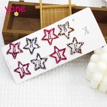 Leopard Print Star Shape Bobby Pin for Girls