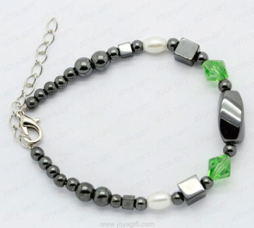 natural pearl hematite bracelet