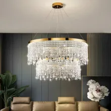 Luxurious Gold Crystal Pendant Light for Elegant Weddings