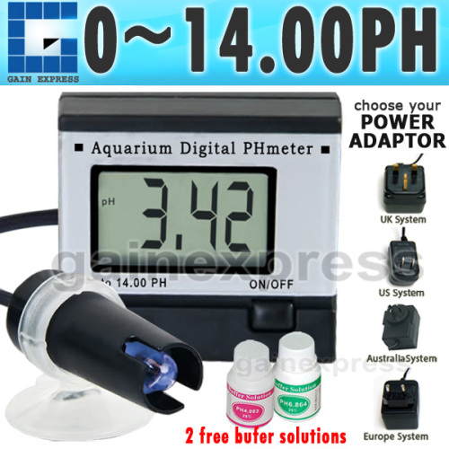 Digital pH Meter + Fixed Electrode + Adaptor + solutions