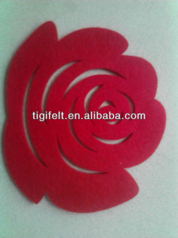 Red Color Laser Cut Felt Coaster for Wedding