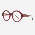 Round bevel Elegant Female Optical Frames 23A3036