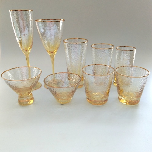 Gehämmertes Martini-Glas glänzender Hiball-Glasbecher