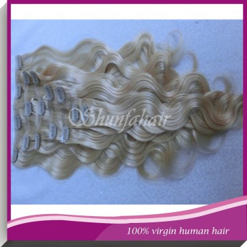 Double drawn clip in hair extension,150g remy clip in hair extension,human hair extension clip in