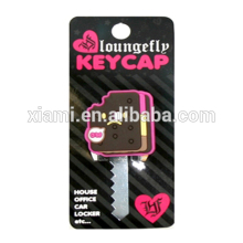 sweet style delicious cookie shape soft pvc key ring key holder metal