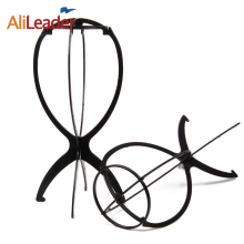 AliLeader Wholesale Price Pink And Black Color Plastic Wig Stand Tripod For Making Wigs