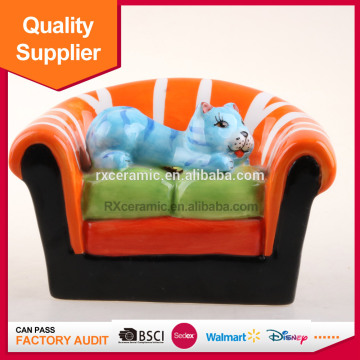 Personalized Sofa shape with a lovely blue cat money bank for sale