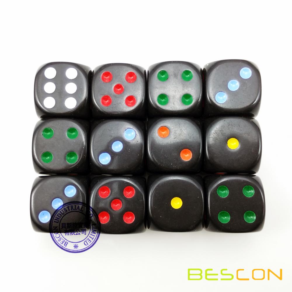 Beautiful Round 19MM Rainbow Spot Dice 3/4"