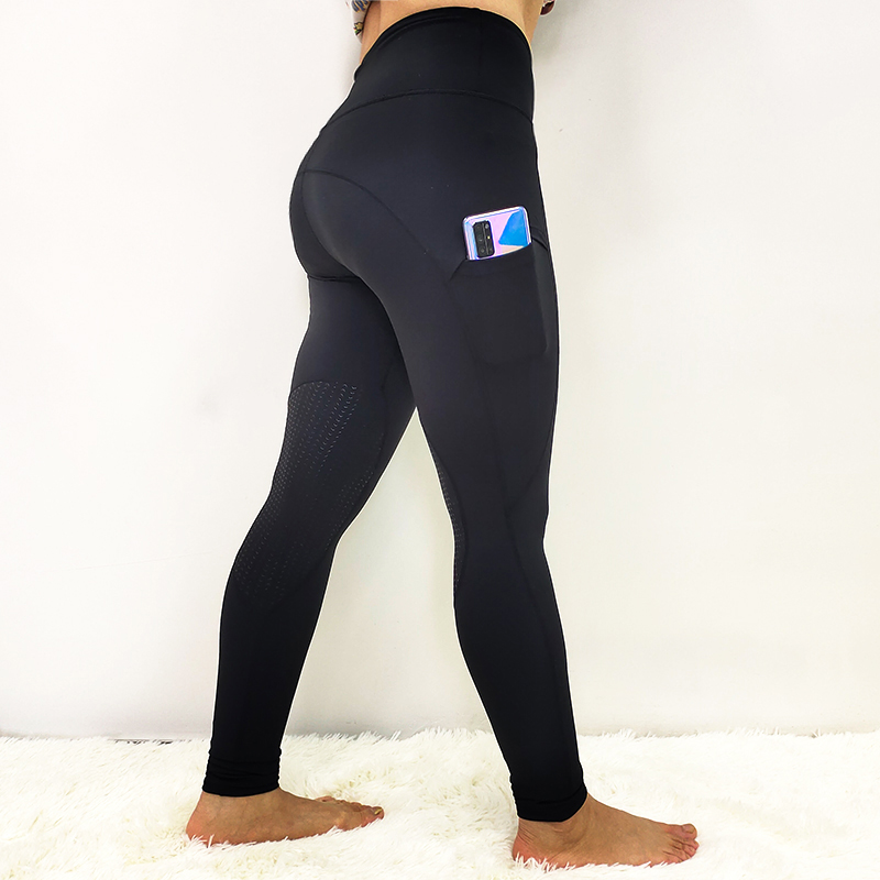 women knee silicone horse riding pant tight
