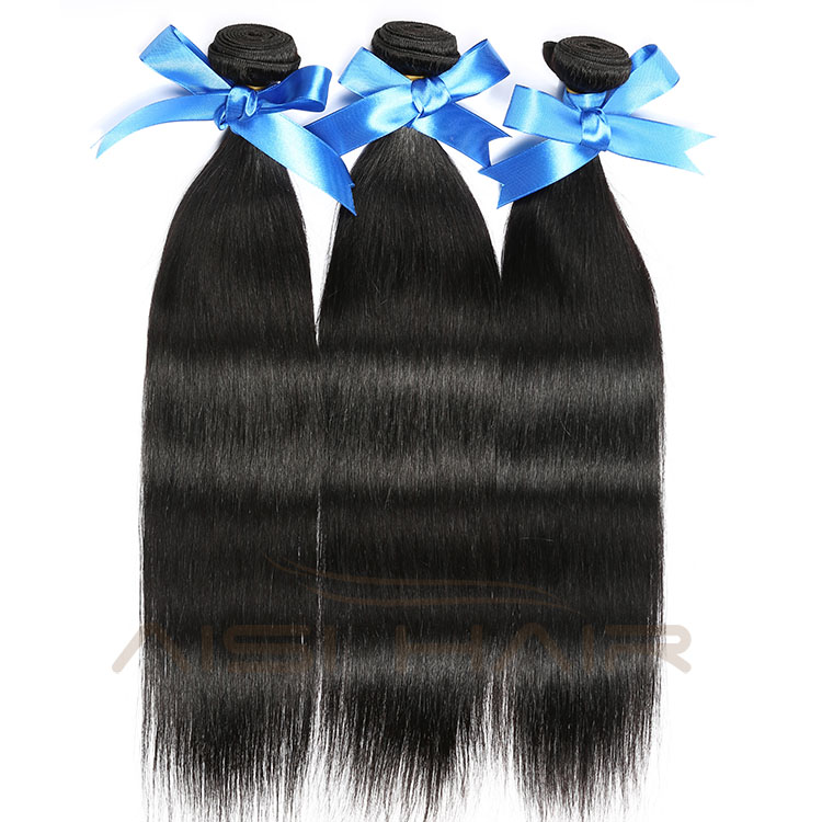 Peruvian Human Hair Bundle 100% Straight Human Hair Extension Weave Natural Color Can Be Dyed