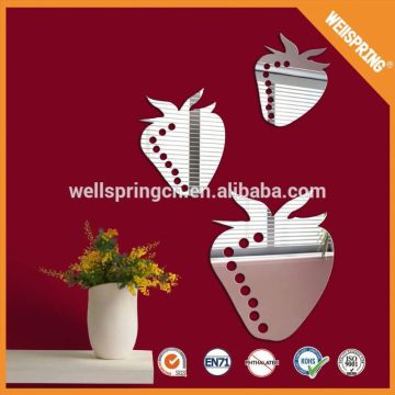 Hot sale Strawberry Colorful wall mirror sticker