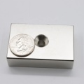 Neodymium block countersunk hole rectangular magnet