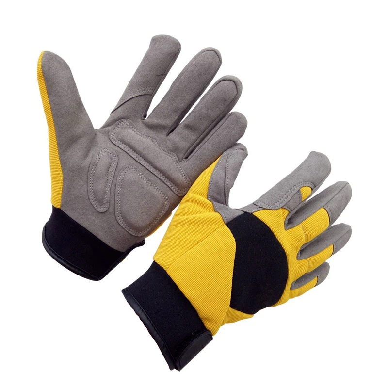 Synthetic Leather Padded Palm Mechanical Glove Hand Gloves