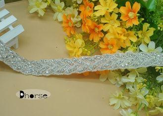 Custom Silver Beaded Crystal Bridal Rhinestone Beaded Trim