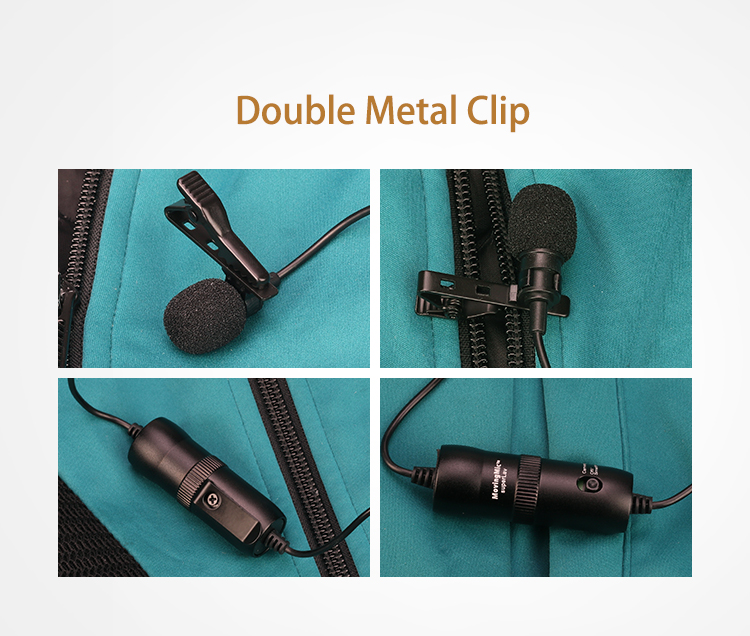 China Manufacture Direct Sale OEM Dual Lavaliver Lapel Clip Mics for Smartphone Laptop