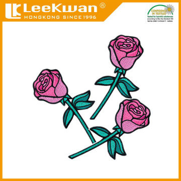 flower iron on patches, applique rose, applique flower, iron on applique flower embroidered patch