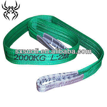 polyester flat webbing sling (lifting sling endless belt) double eyes webbing sling