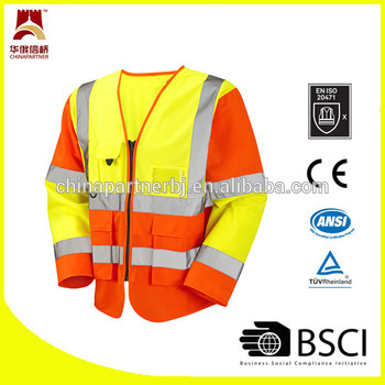 Fluorescent assorted color high visibility safety vest