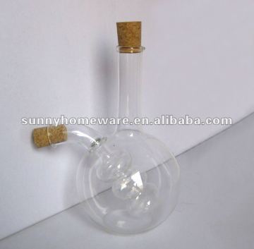 hand made mouth blown oil and vinegar bottles / glass oil vinegar bottle / oil or vinegar glass bottle