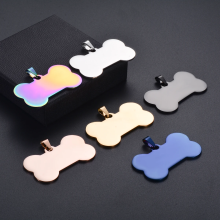 Stainless Steel Dog ID Tags - EWANG Blank Bone Shape Pet Identification Tag