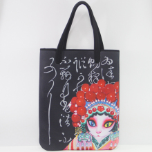 Soft Beijing Opera Printing Neoprene Big Shoulder Handbag