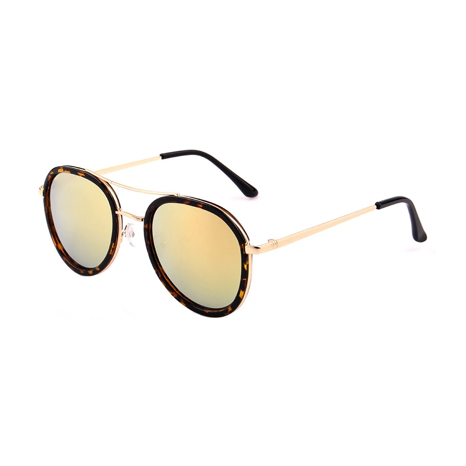 2018 Classical Round Shape Sunglasses with Metal Bridge and Temple